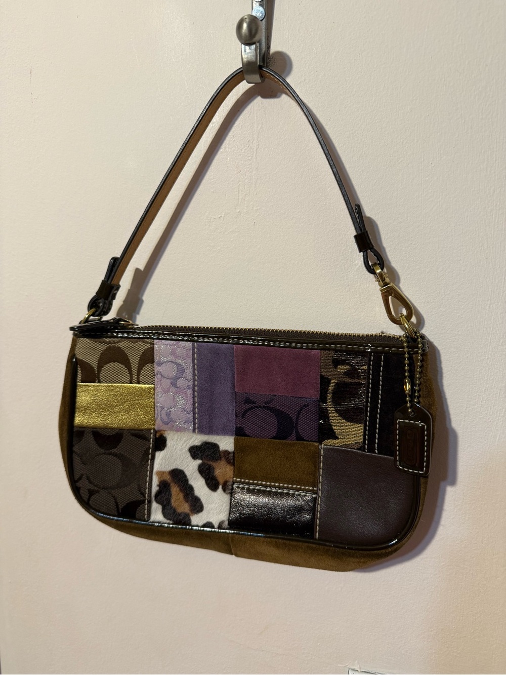 Coach Patchwork Mini Shoulder Bag - Brown Multi Patchwork